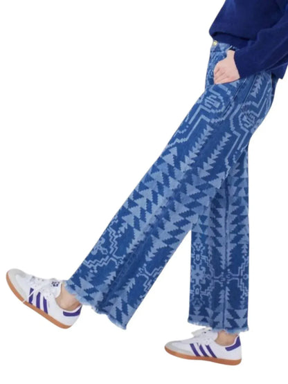 HAYLEY MENZIES - Laser Printed Cropped Wide Leg Jeans - Rack Hunt