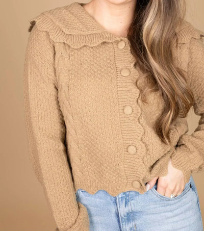 LUCCE - Anna Scalloped Knit Cardigan - Rack Hunt