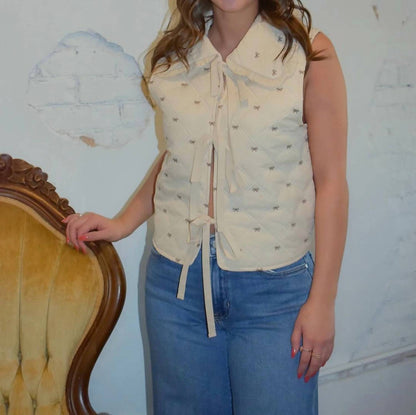 Charlotte Bow Puff Vest