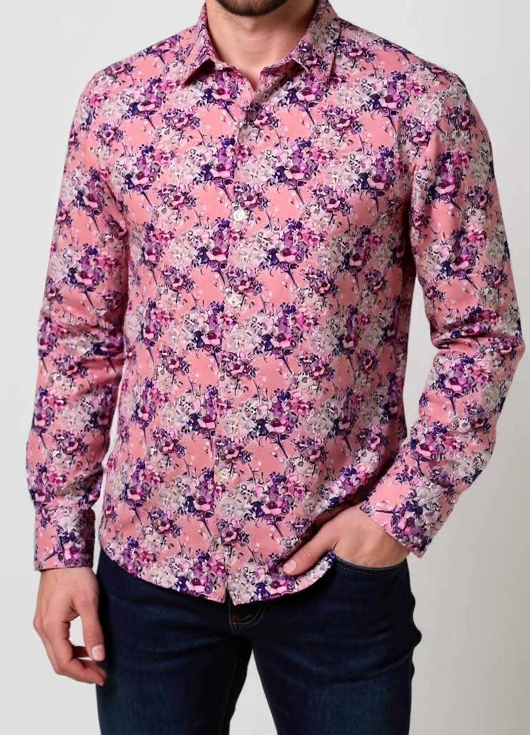 Kama Modern Fit Long Sleeve Button Down