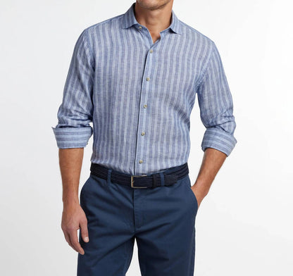 Linen Stripe Sport Shirt