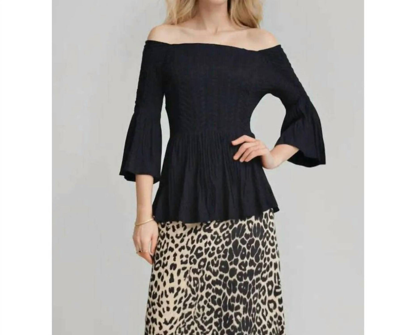 Pleated Off Shoulder Top