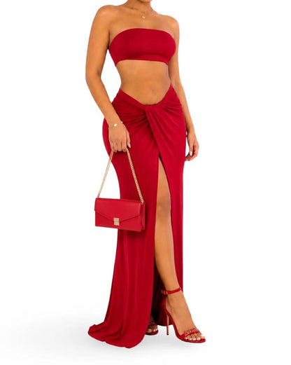 Lucky You - Matching Stretch Double Layered Maxi Skirt Set