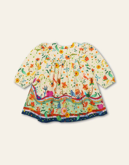Girl's Joyful Long Sleeve Printed Dress
