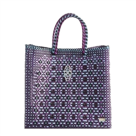 Women's Medium Woven Patterned Shoulder Strap Tote Bag