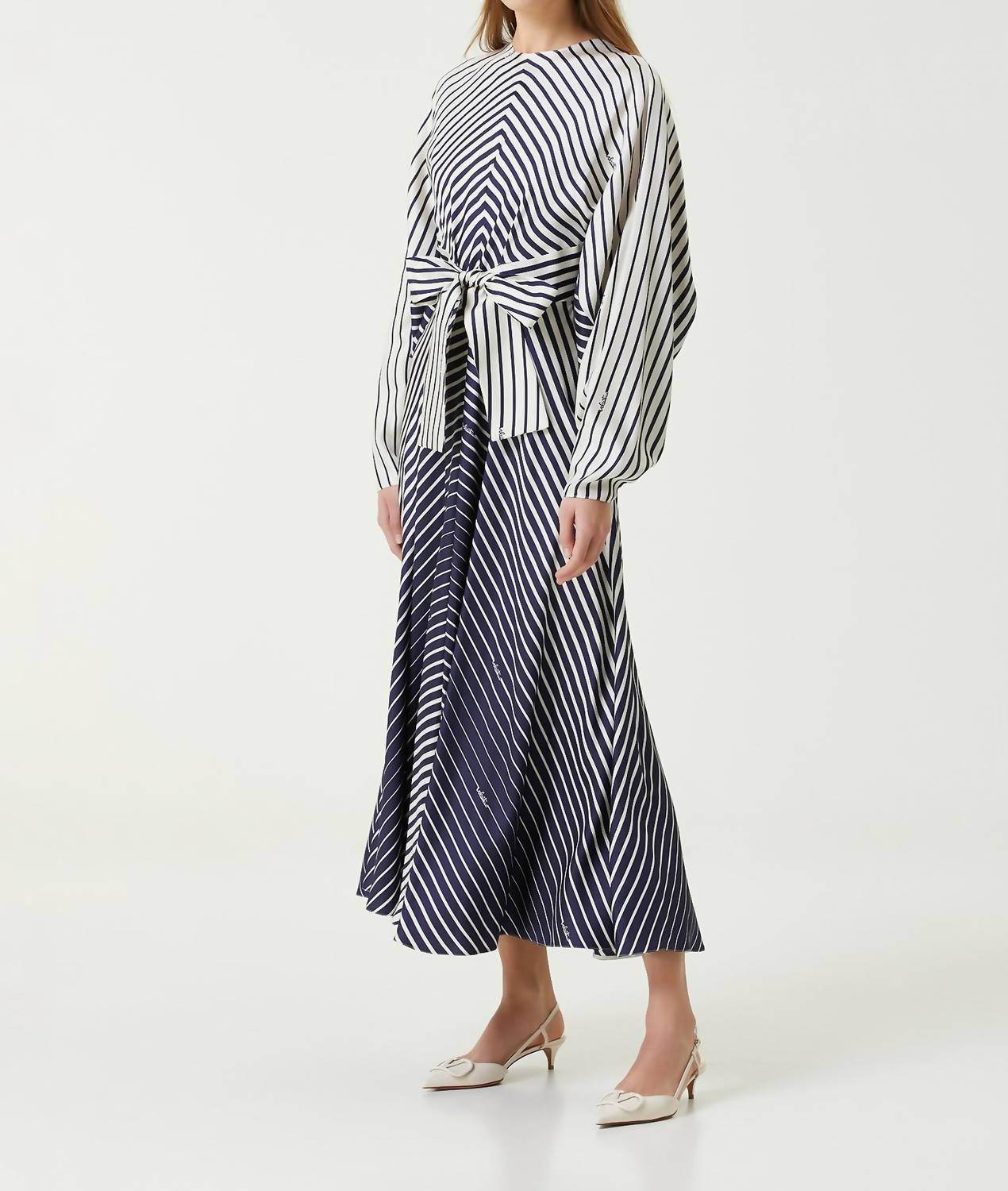 Valentino - Striped Maxi Silk Dress - Rack Hunt