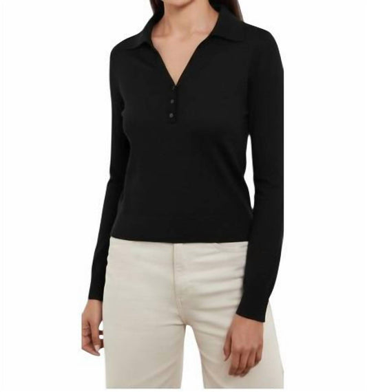 Serena Stitch Polo Neck Top