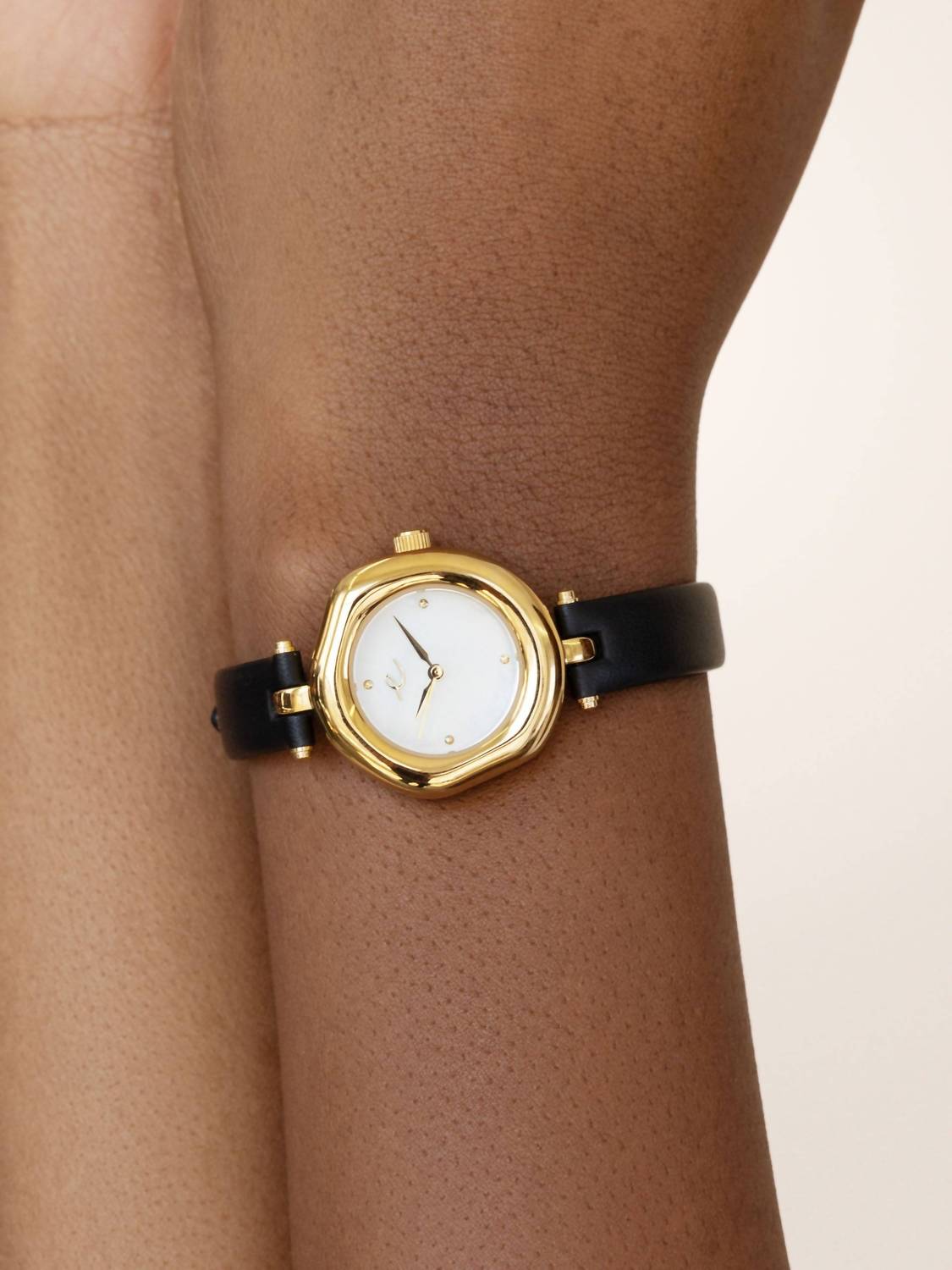 Women's Open Circle Leather Watch