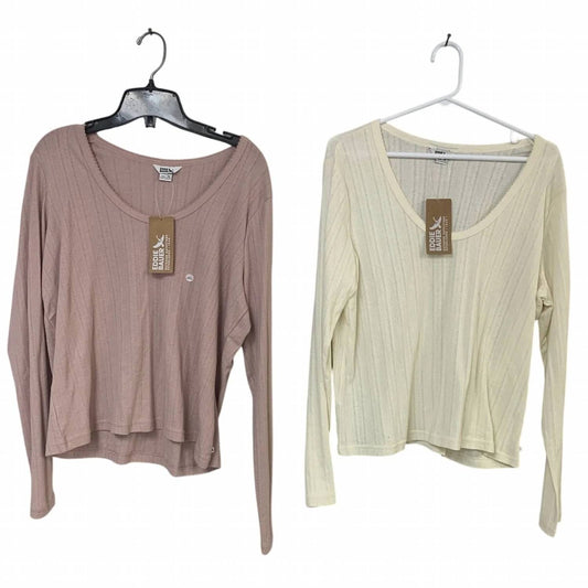 Women's Perfect Pointelle Long Sleeve Shirts Set - Plus