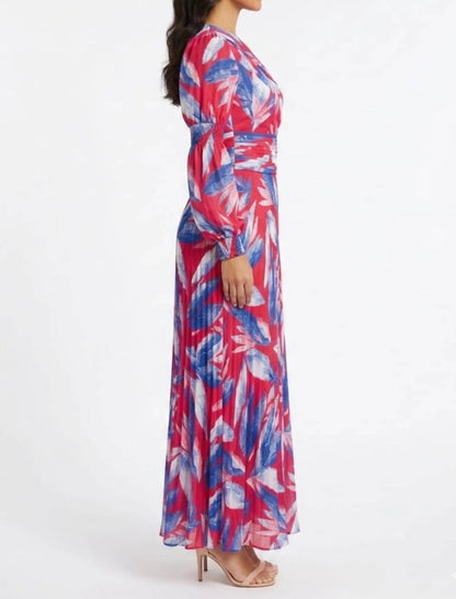 Pleated One-shoulder Maxi Dress
