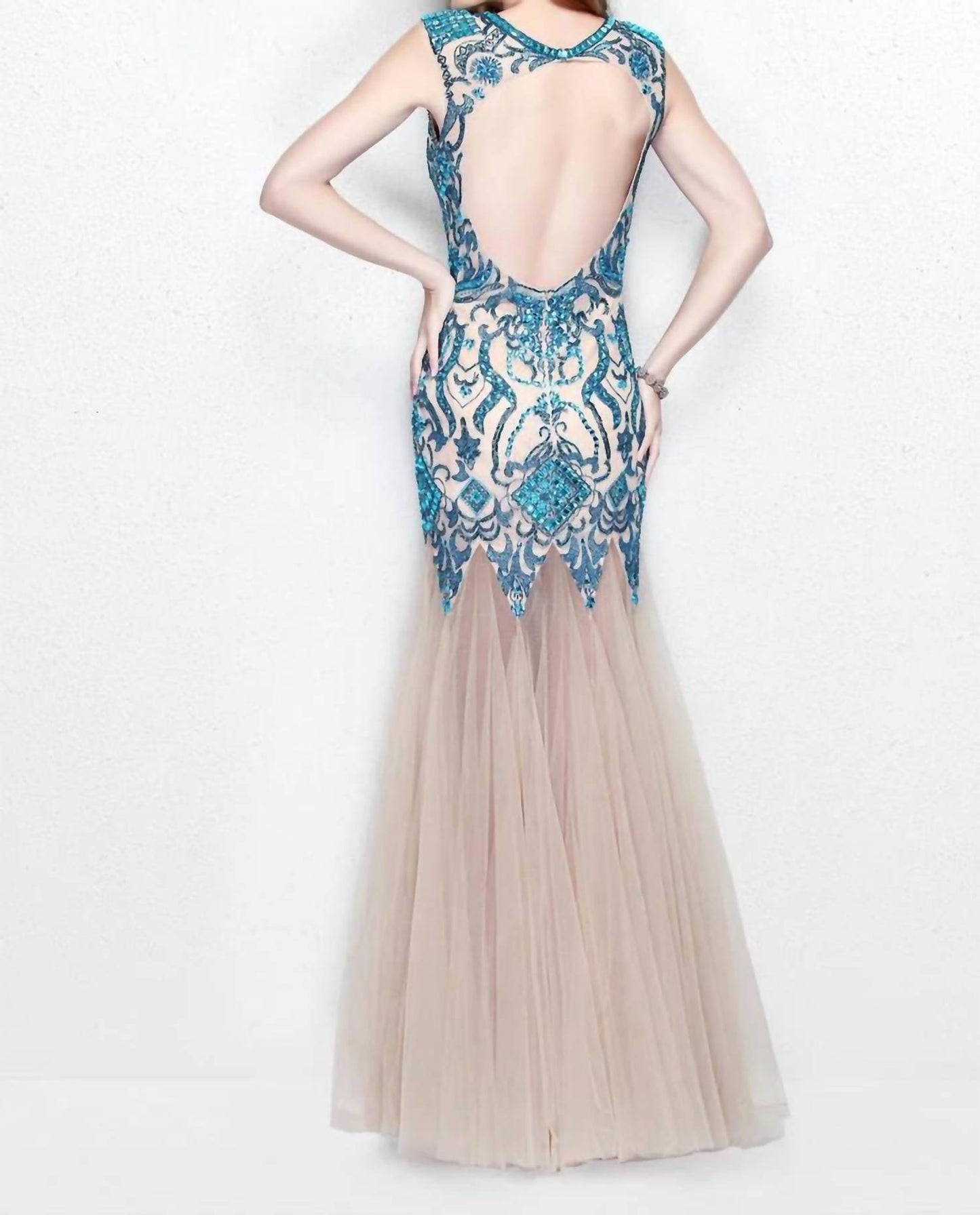 Open Back Elegant Evening Gown