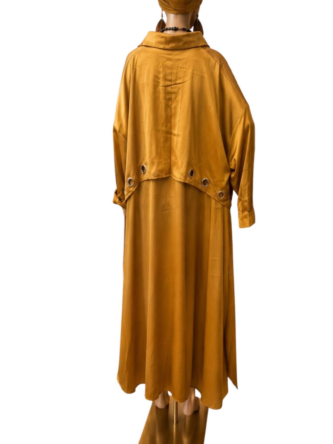 Women's Trench-back Button-front Tunic Duster