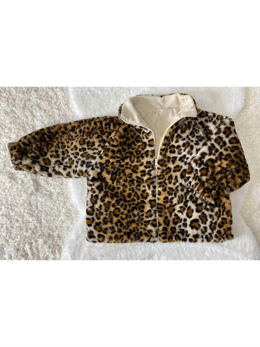 Lulu Clothes - Girl's Leopard Print Fleece Jacket - Rack Hunt -