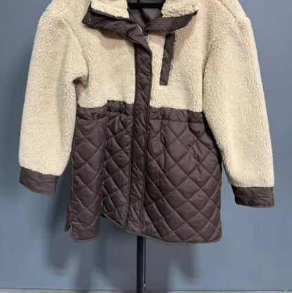 Sherpa Trim Longline Quilted Jacket