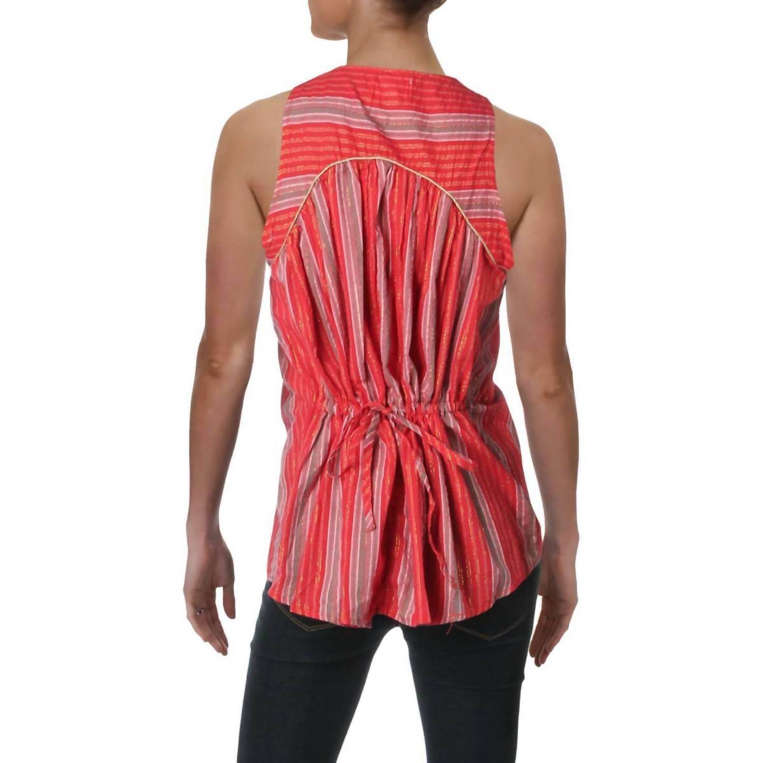 4our Dreamers - Striped Boho Peasant Top - Rack Hunt