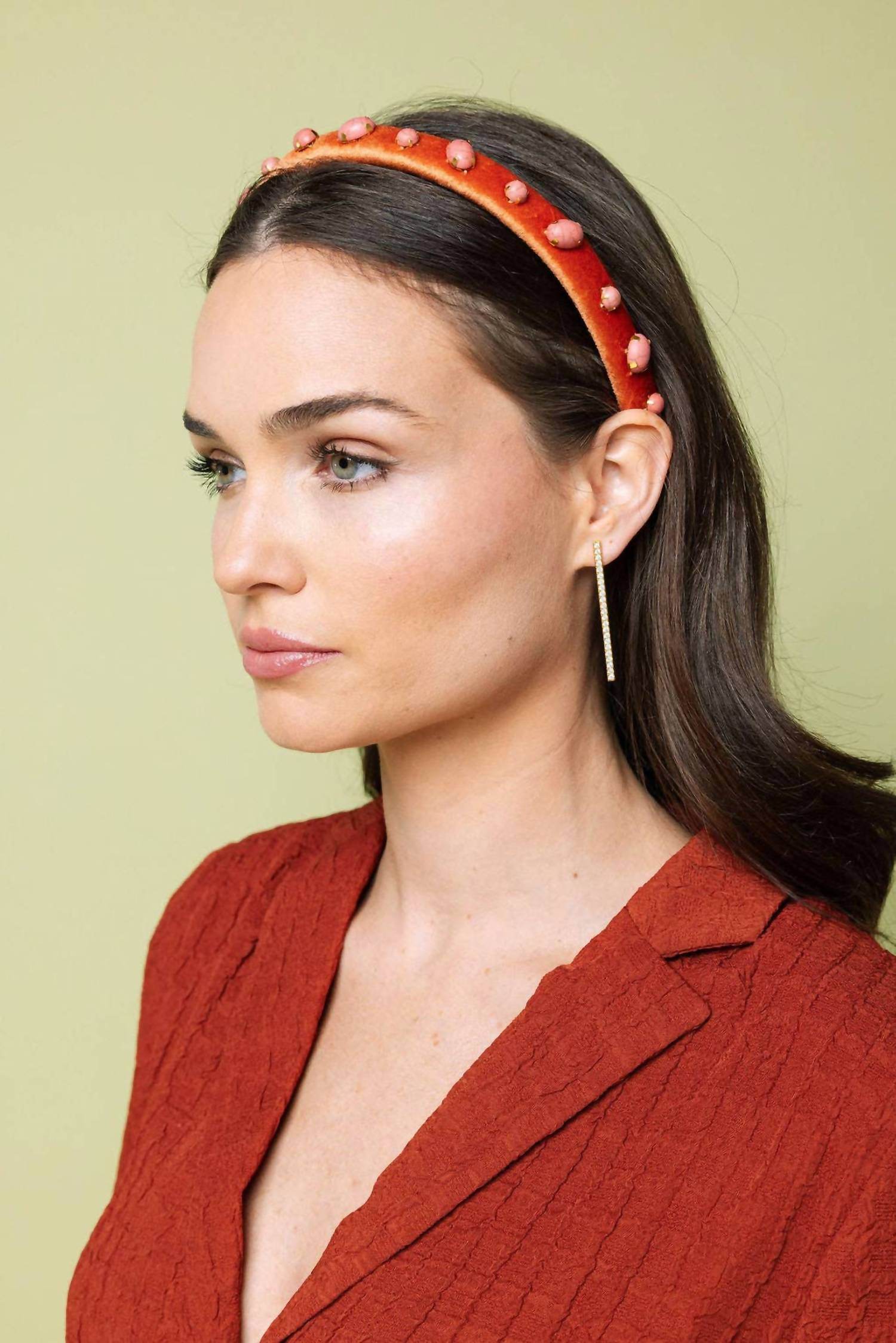 Hello Edie - Velvet Ultra Slim Embellished Headband - Rack Hunt