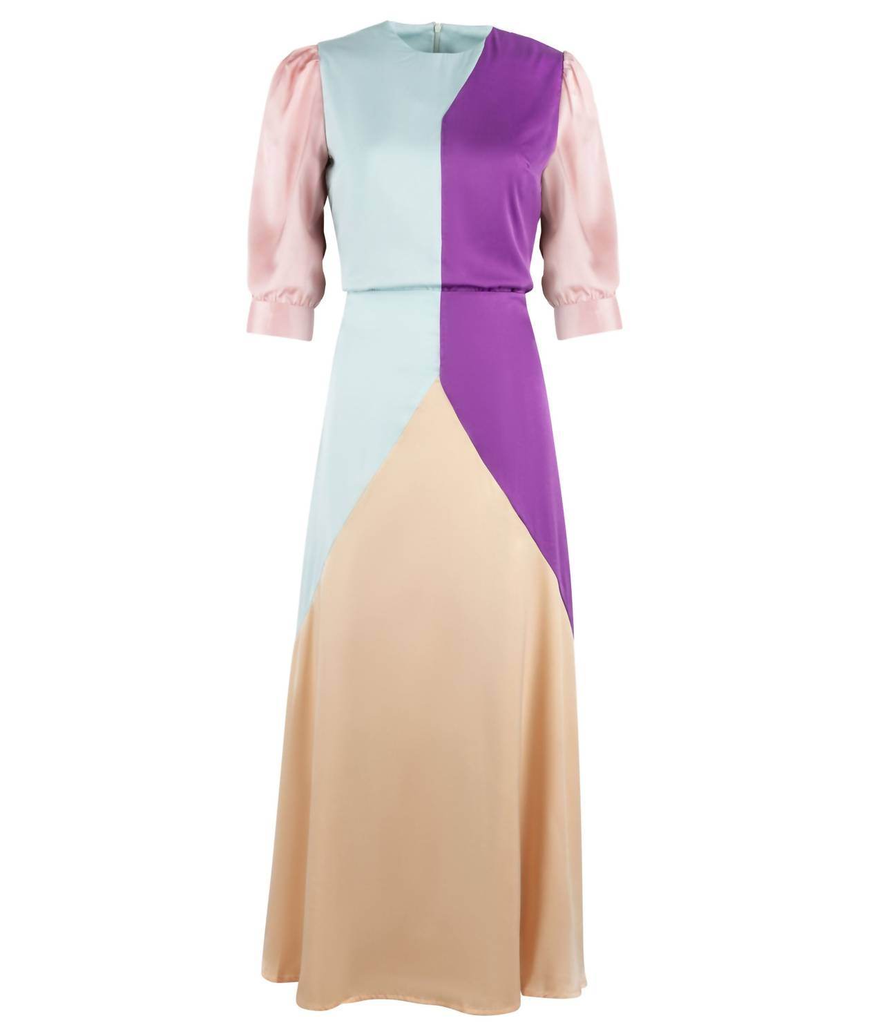 Esteem Couture - Valerie Color-block Two-piece Charmeuse Set - Rack Hunt