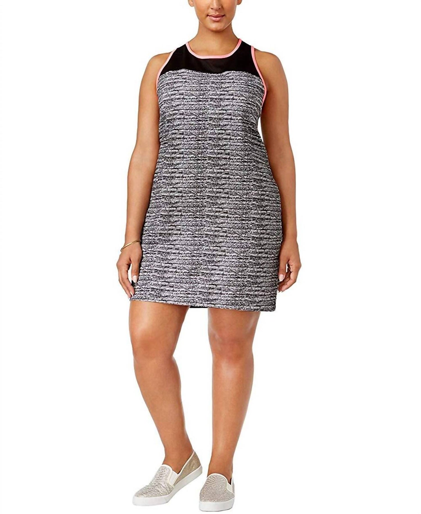 Women's Space Dye Mesh Yoke Dress - Plus