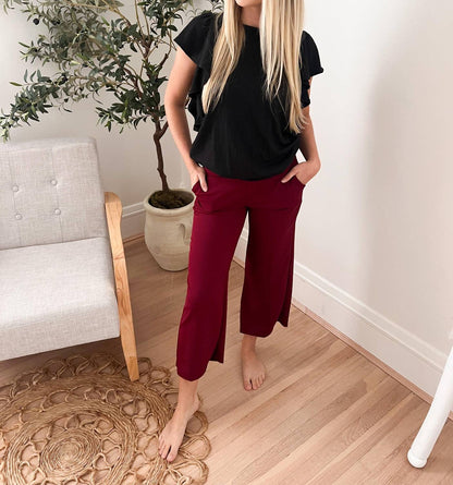 Lucy Wide Leg Stretchy Crop Pants