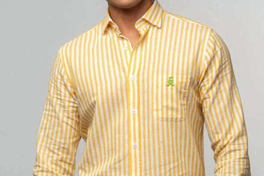 Men's Stanford Stripe Frog Linen Shirt