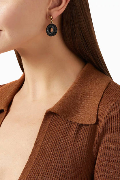 Women's Leather-trimmed Earrings