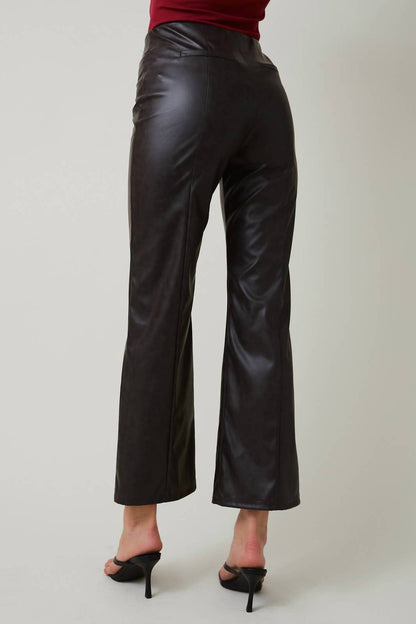 FADED FAUX LEATHER PANTS