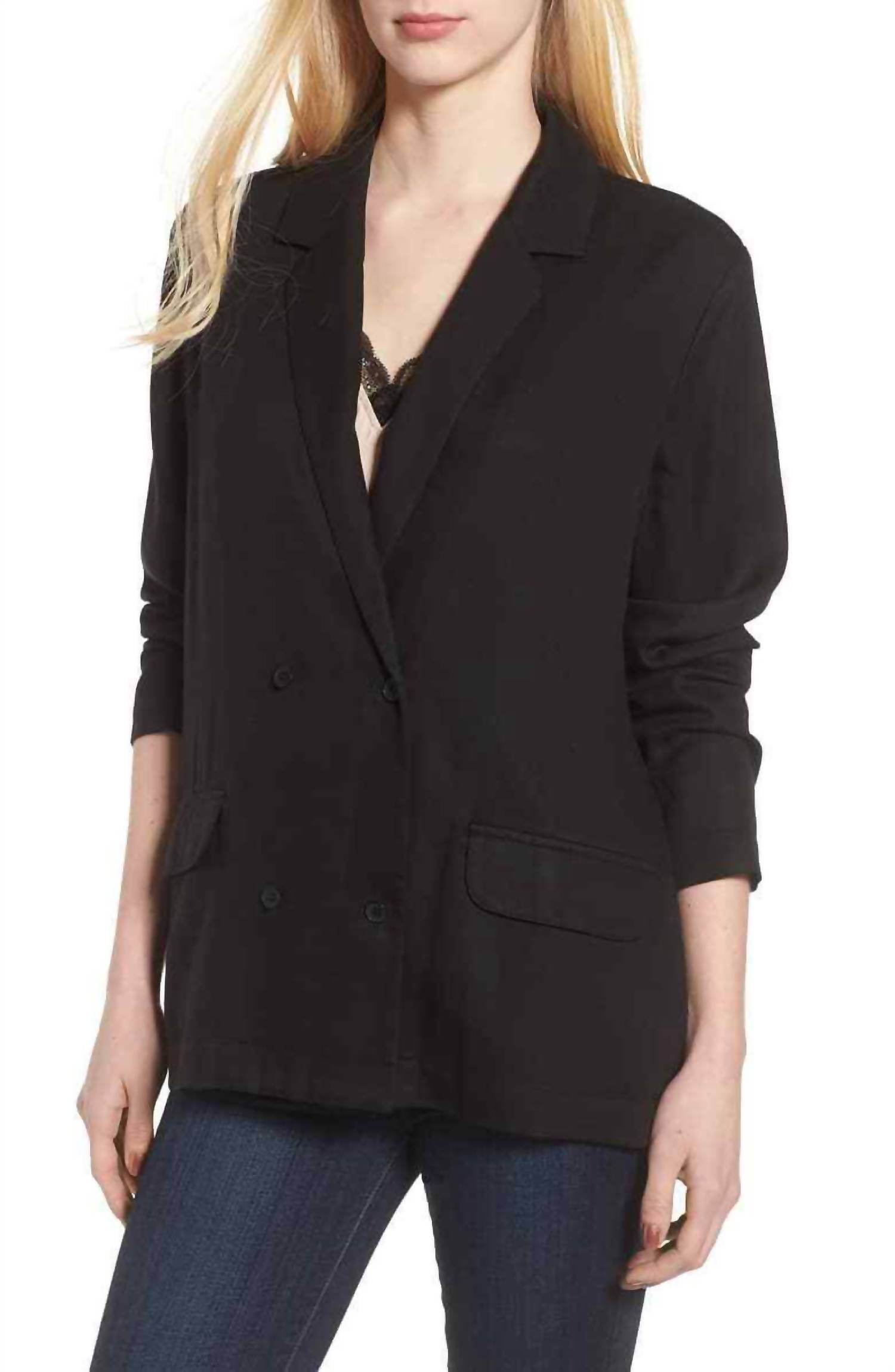 Trouve - Drapey Double Breasted Oversized Tencel Blazer - Rack Hunt -