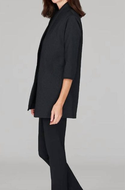 Pique High Neck Jacket with Bias Trim