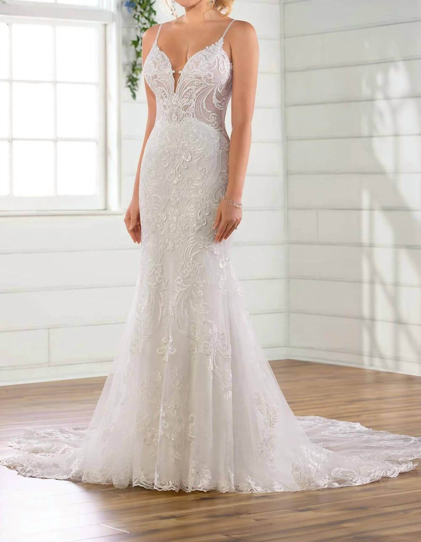 Essence of Australia - Beaded Fit-and-flare Wedding Dress - Rack Hunt -