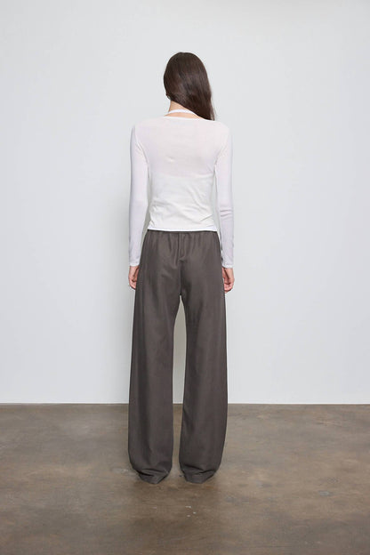 Fine Supima Cotton Long Sleeve Boatneck Top