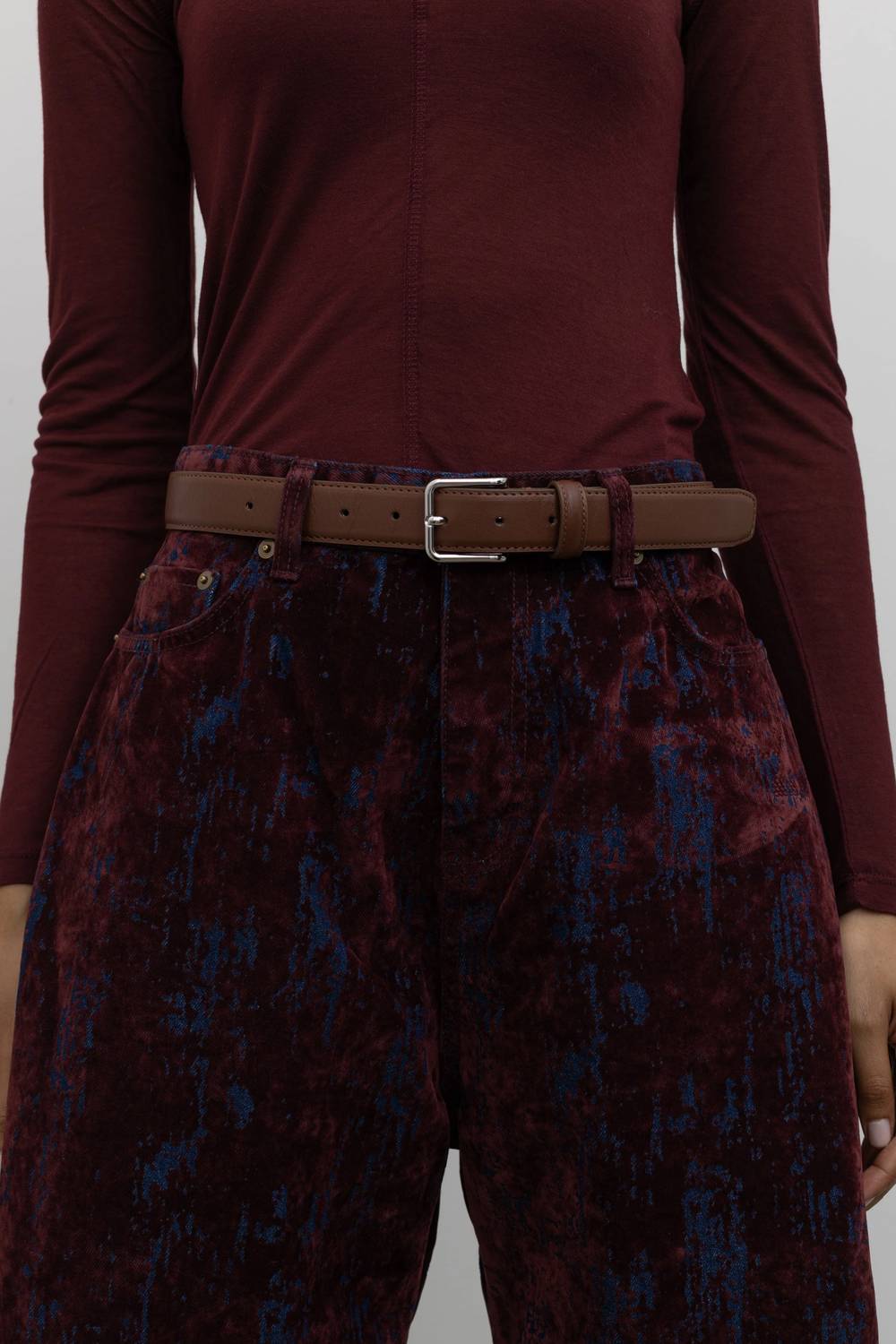 Women's Classic Leather Square Belt