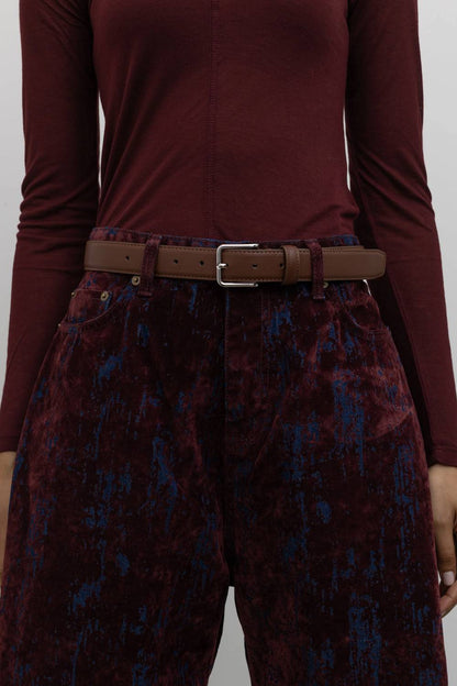 Women's Classic Leather Square Belt