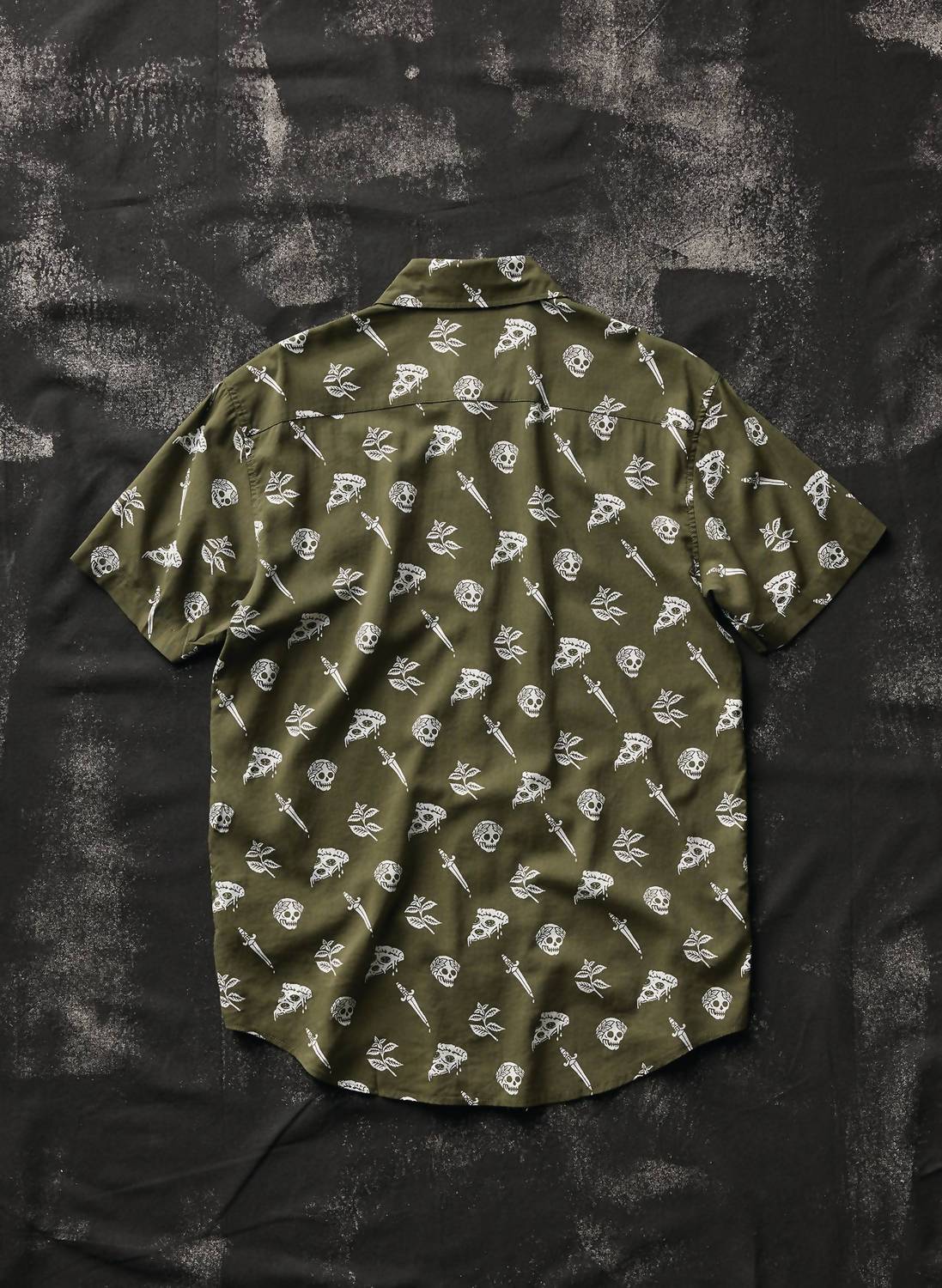 Pizza Slayer Tattoo Flash Casual Button Up Shirt