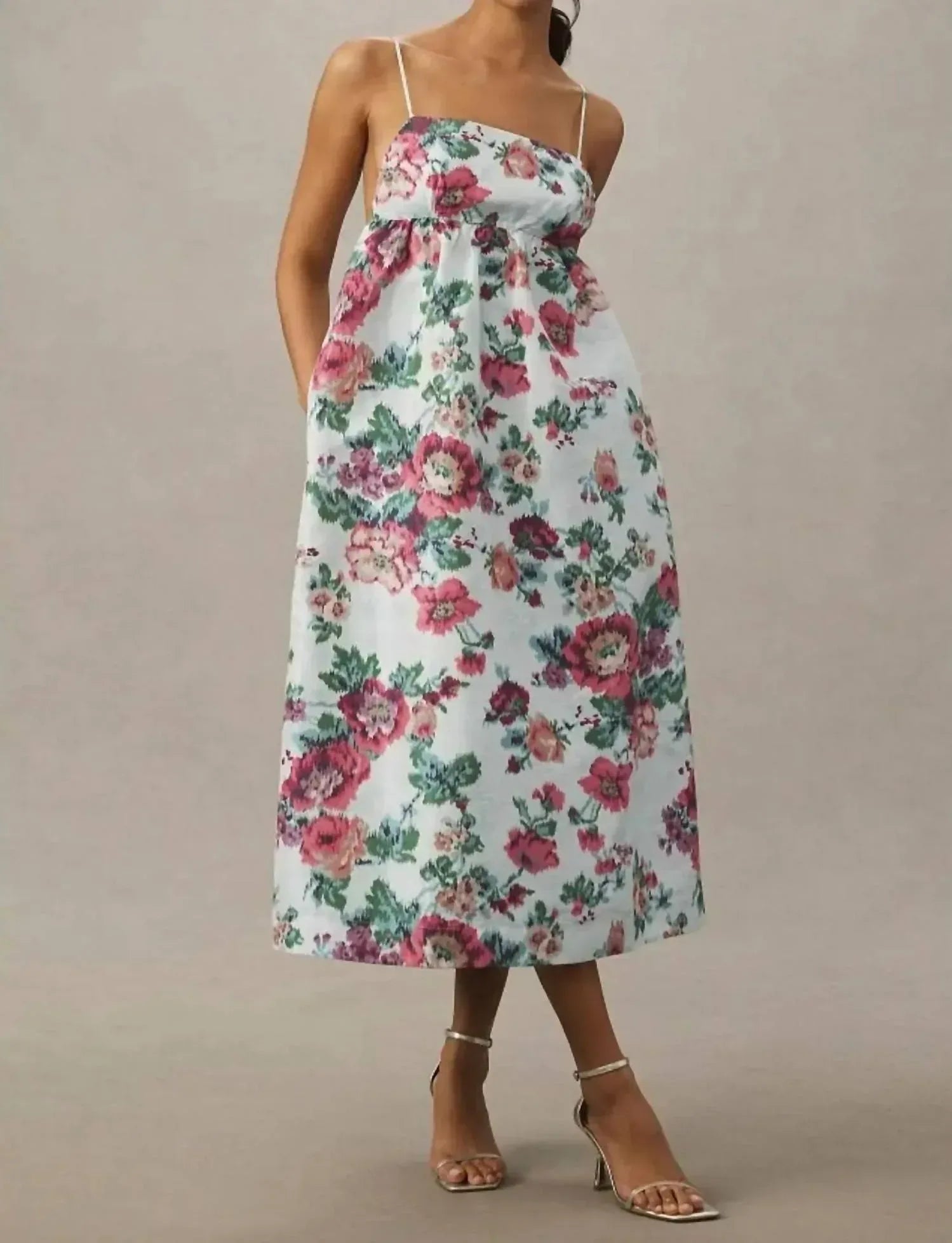 BHLDN - Sophia Apron-top Jacquard Floral Dress - Rack Hunt
