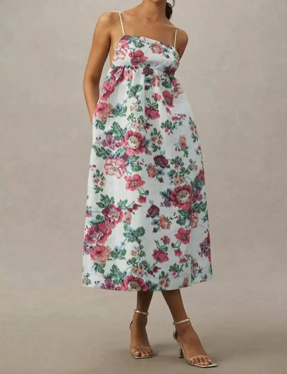 BHLDN - Sophia Apron-top Jacquard Floral Dress - Rack Hunt