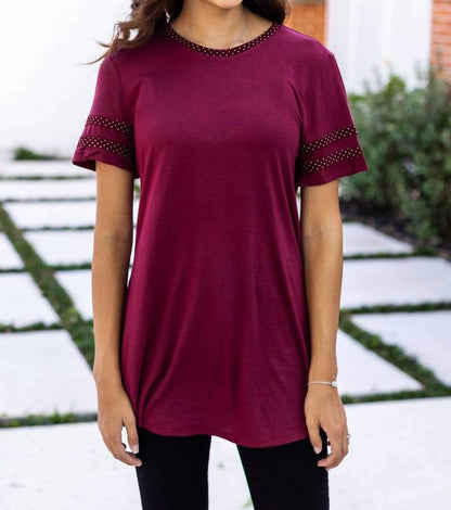 Go Fight Win Polka Dot Trim Tee
