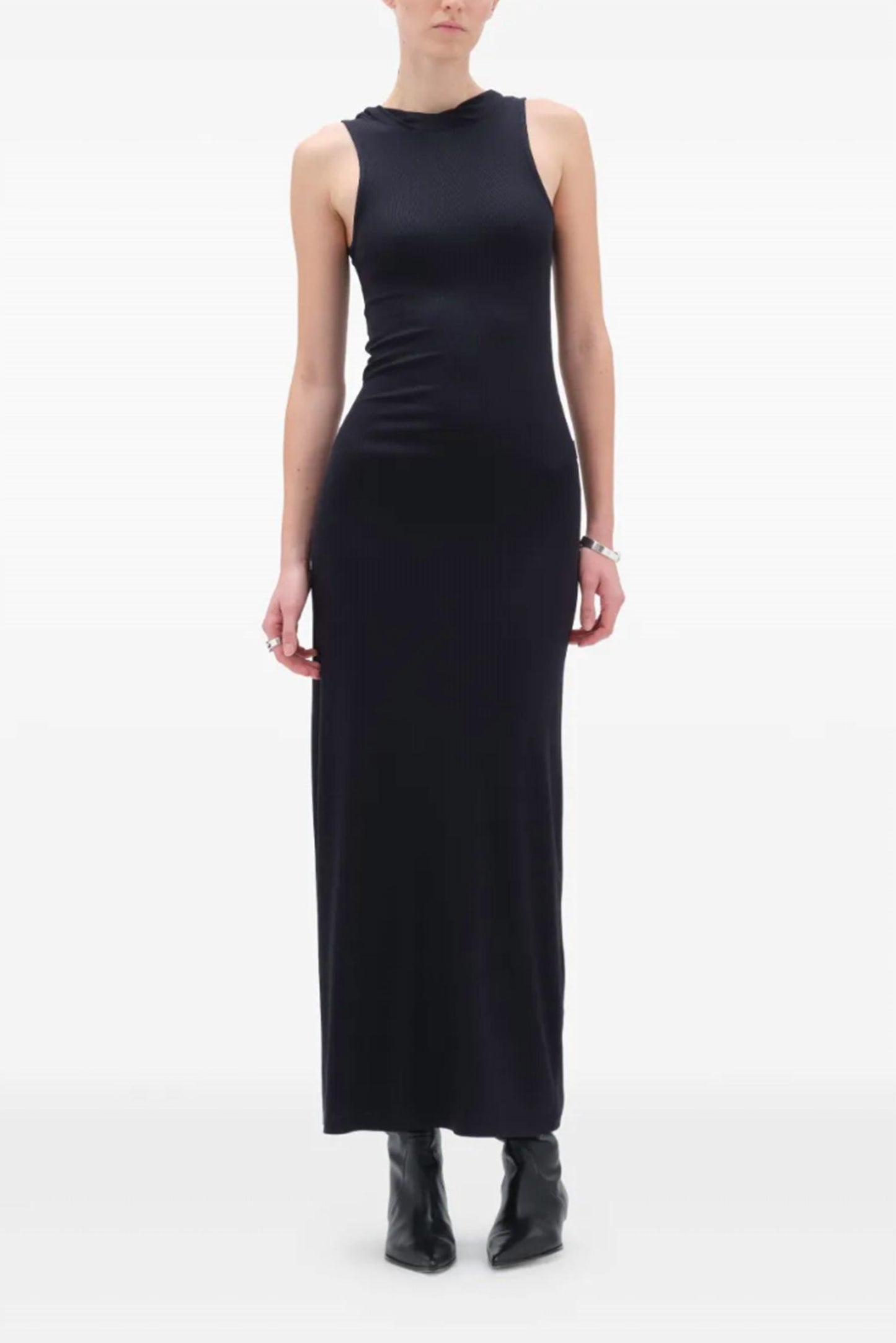 Ribbed Jersey Scoop Back Maxi Dress