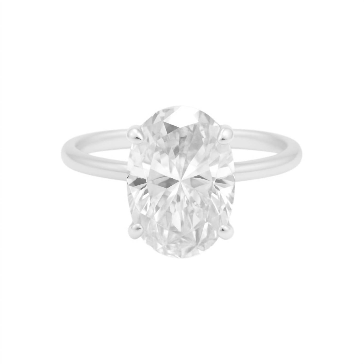 Allyanna Gifts - Women's Solitaire Oval Moissanite Ring - Rack Hunt -
