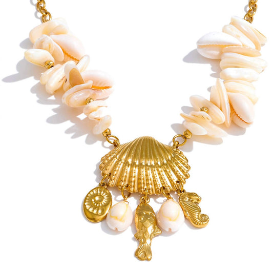 Jazzy Pink Women's Capri Coast Necklace in Gold
