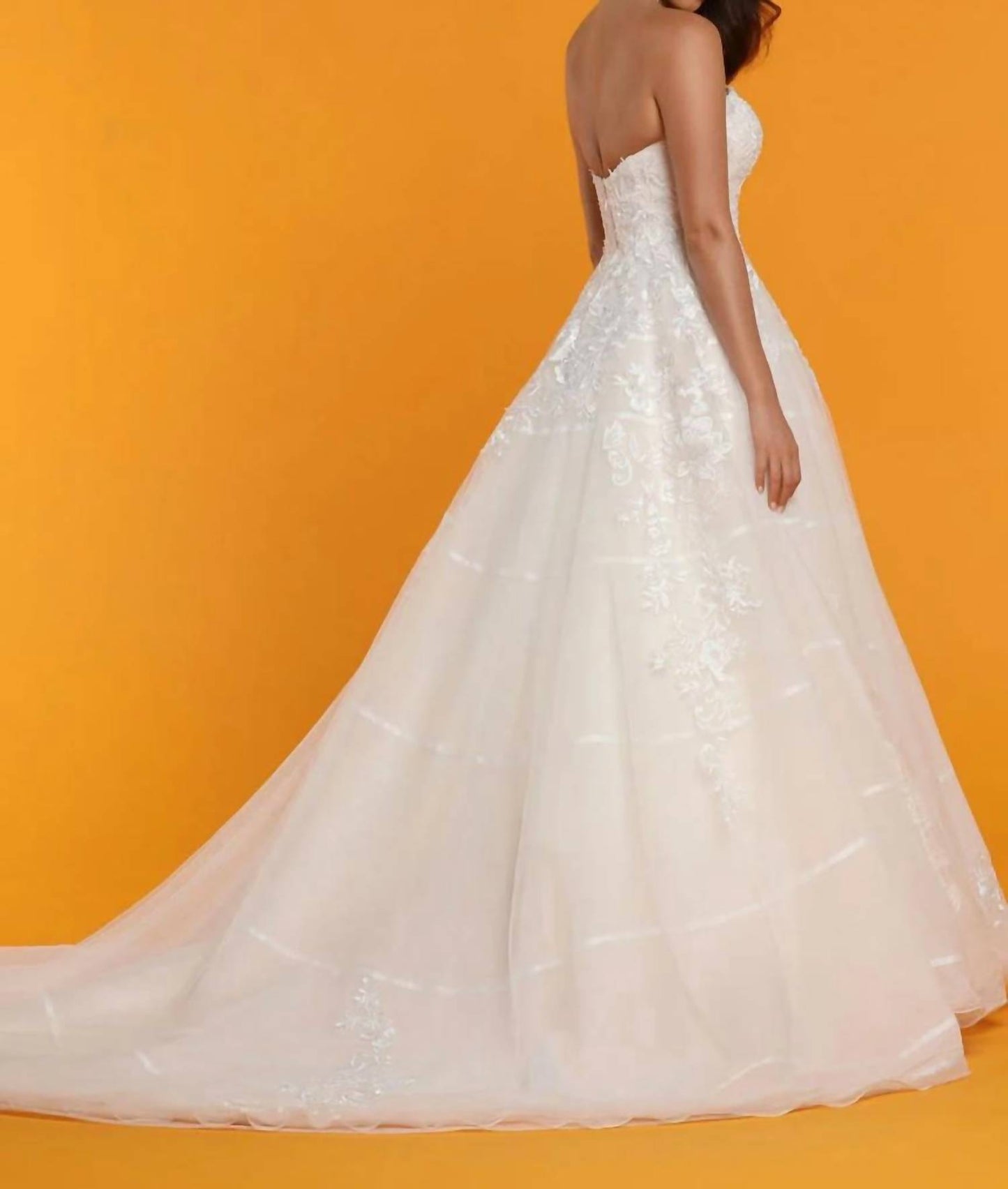 Strapless Tulle And Organza Wedding Gown