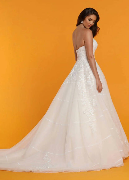Strapless Tulle And Organza Wedding Gown