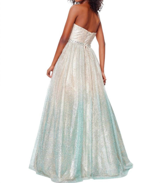 Strapless Fit And Flare Maxi Prom Dress