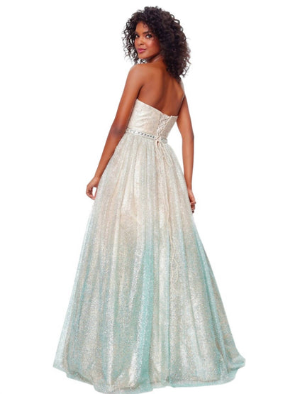 Strapless Fit And Flare Maxi Prom Dress
