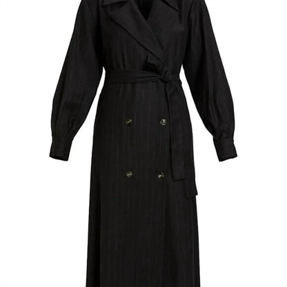 Detroit Pinstripe Double-breasted Coat