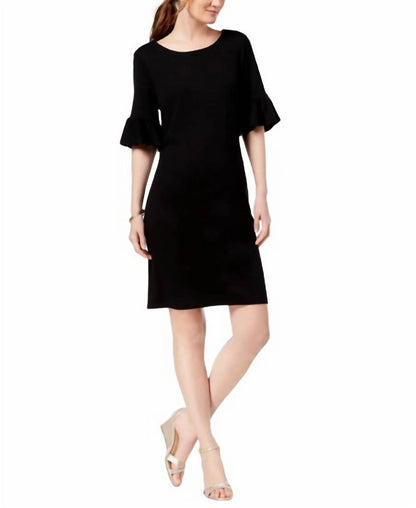 Ruffle Sleeve Shift Dress