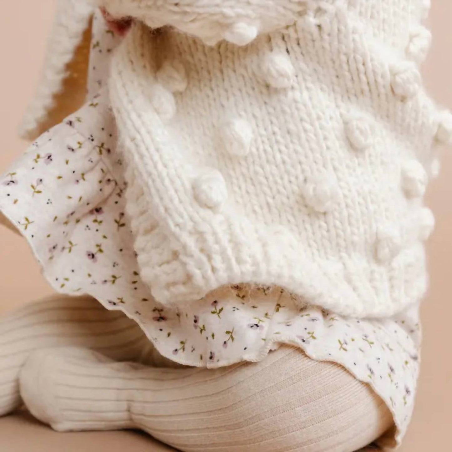 Kid's Popcorn Knit Cardigan Sweater