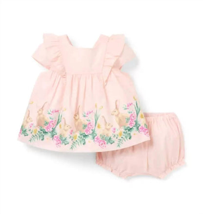 Girl's Bunny Boarder Matching Baby Set