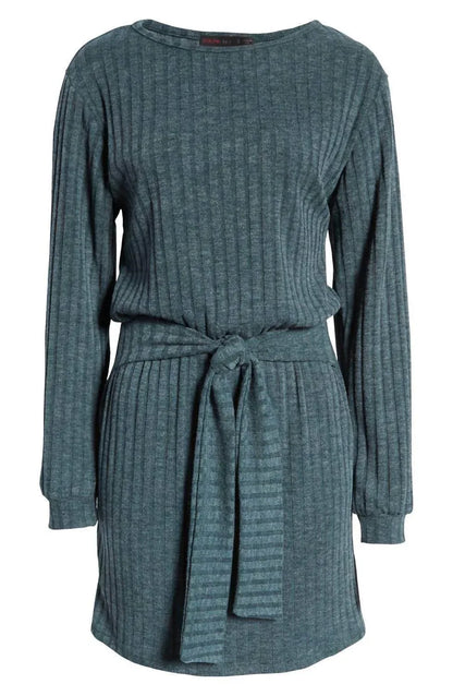 Fraiche by J - Tie Front Long Sleeve Dress - Rack Hunt