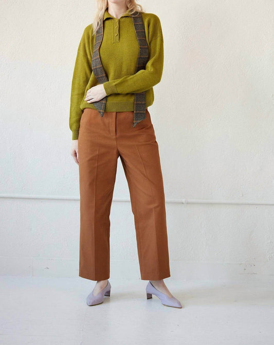 Rose Velvet - Piper Cotton Twill Ankle Pants - Rack Hunt -