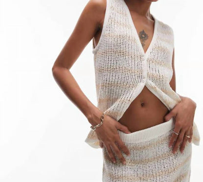 Sol Stripe Longline Knit Vest